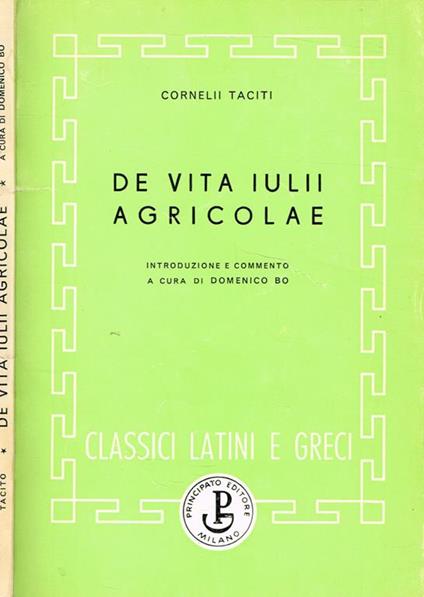 De Vita Iulii Agricolae - P. Cornelio Tacito - copertina