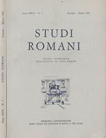 Studi Romani Anno XXIX-N. 1. Rivista trimestrale dell'Istituto di Studi Romani