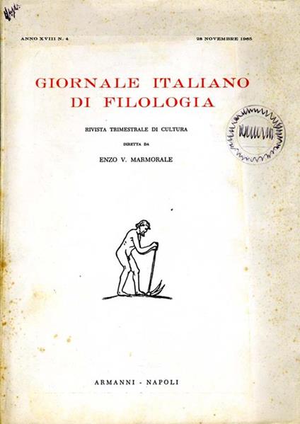 Giornale Italiano di Filologia. Rivista trimestrale di cultura - copertina