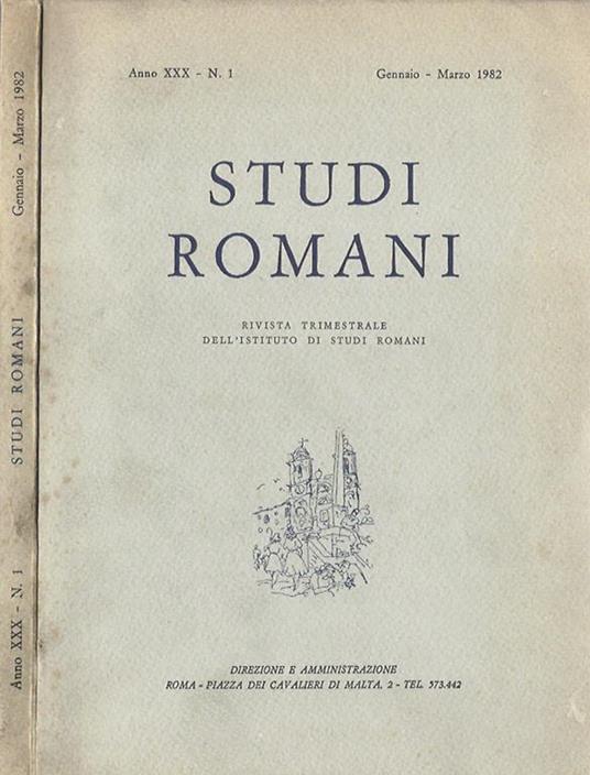 Studi Romani, Anno XXX- N. 1. Rivista trimestrale dell'Istituto di Studi Romani - copertina