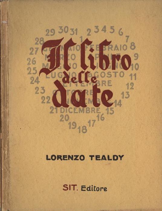 Il libro delle date - Lorenzo Tealdy - copertina