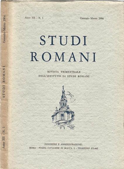 Studi Romani Anno XII-N. 1. Rivista trimestrale dell'Istituto di Studi Romani - copertina