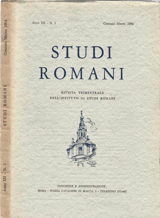 Studi Romani Anno XII-N. 1. Rivista trimestrale dell'Istituto di Studi Romani - copertina