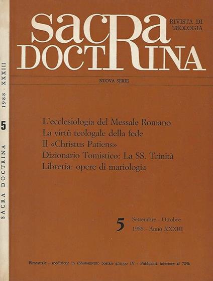 Sacra doctrina. Rivista bimestrale di teologia - copertina