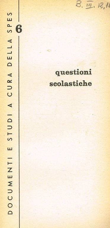 Questioni scolastiche - copertina