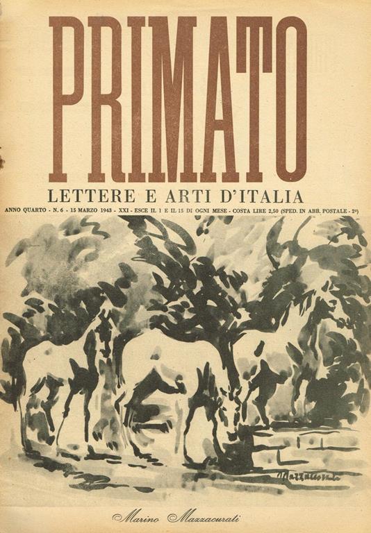 Primato. Lettere E Arti D'Italia Anno Iv N. 6 - Giuseppe Bottai - copertina