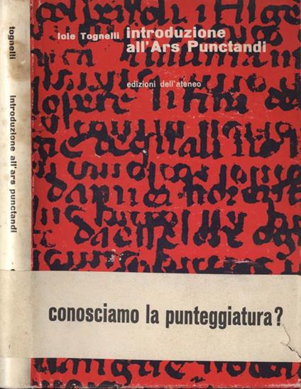 Introduzione all' Ars punctandi  - Jole Tognelli - copertina