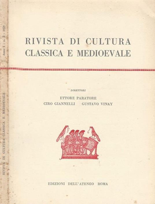 Rivista di Cultura Classica e Medioevale (Anno I-numero 3) - copertina