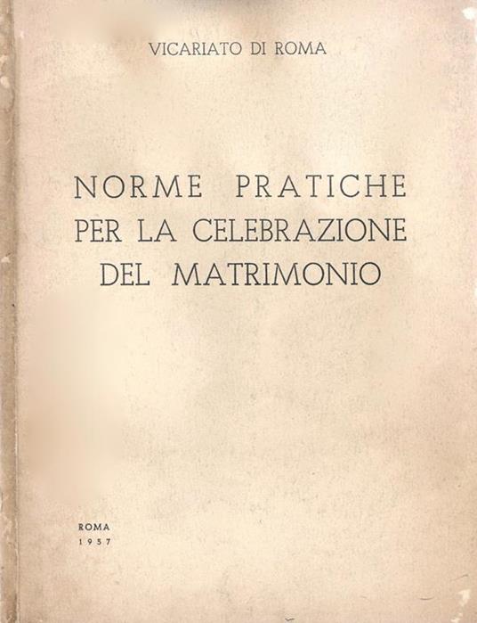 Norme pratiche per la celebrazione del matrimonio - copertina