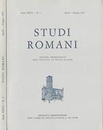 Studi Romani Anno XXVII-N. 2. Rivista trimestrale dell'Istituto di Studi Romani