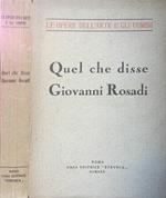 Quel che disse Giovanni Rosadi