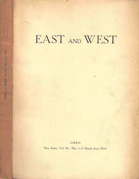 East and West, vol. 24-Nos. 1-2 - copertina