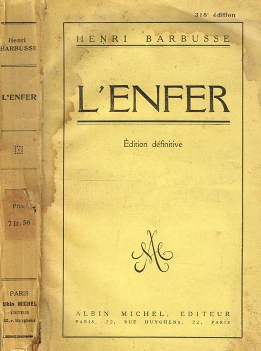 L' Enfer - Henri Barbusse - copertina