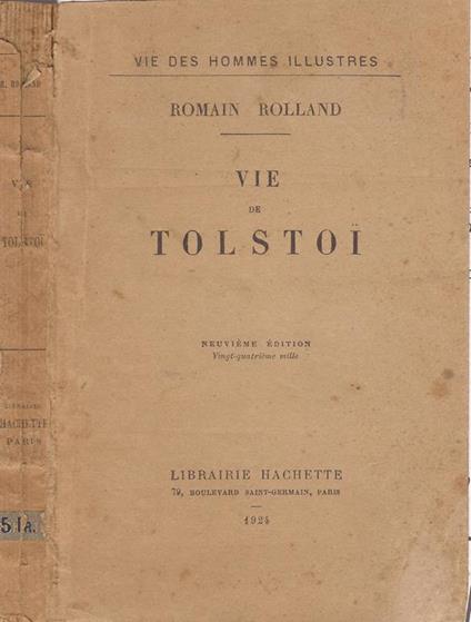 Vie de Tolstoi - Romain Rolland - copertina