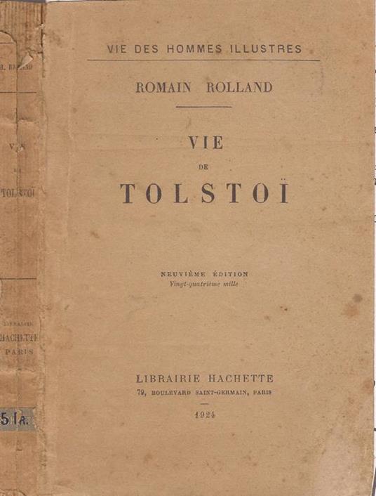 Vie de Tolstoi - Romain Rolland - copertina