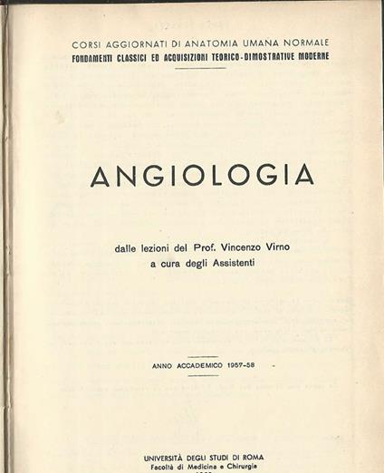 Angiologia - Vincenzo Virno - copertina