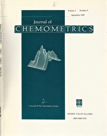 Journal of Chemometrics Vol. 3. N. 4. A Journal of The Chemometrics Society - copertina