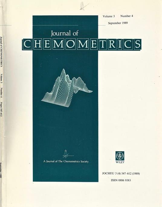 Journal of Chemometrics Vol. 3. N. 4. A Journal of The Chemometrics Society - copertina