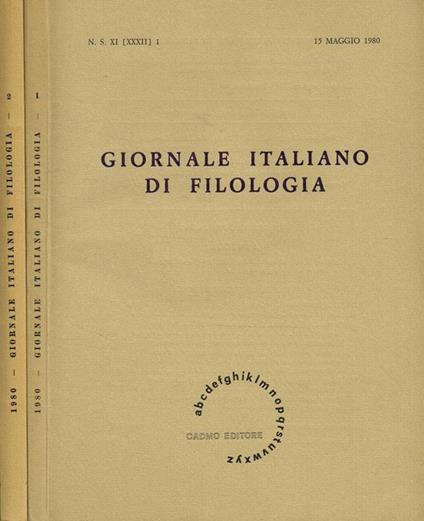 Giornale Italiano Di Filologia N.S. Anno Xi - copertina