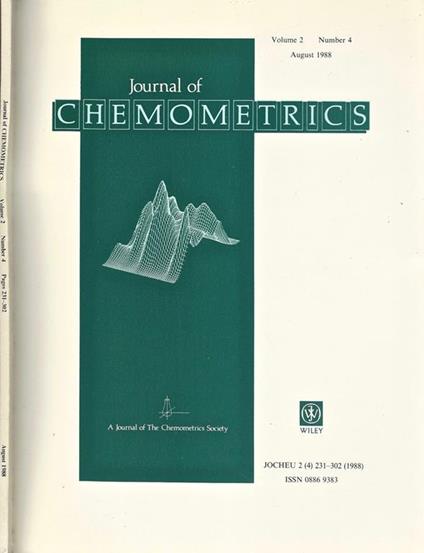 Journal of Chemometrics Vol. 2 - N. 4. A Journal of The Chemometrics Society - copertina