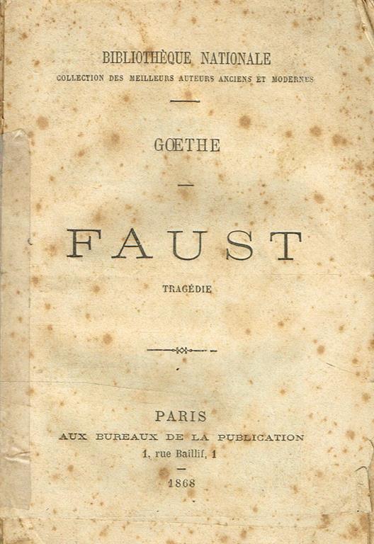 Faust. Tragedie - Johann Wolfgang Goethe - copertina