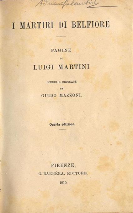 I martiri di Belfiore - Luigi Martini - copertina