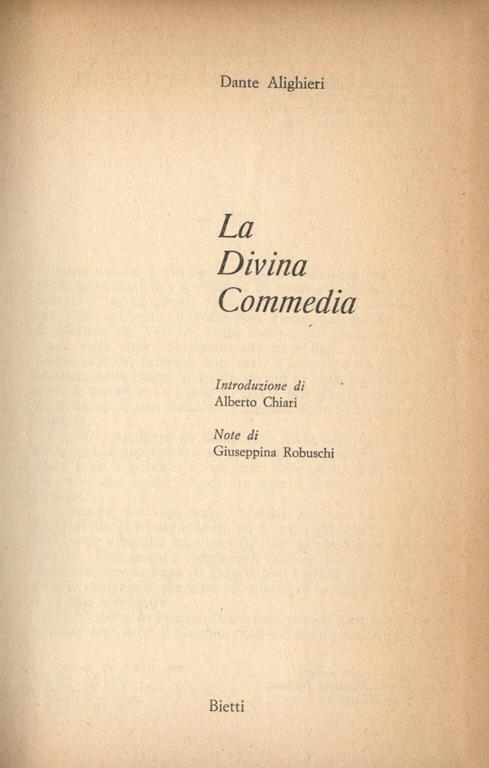 La Divina Commedia - Dante Alighieri - copertina