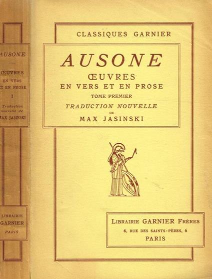 Oeuvres En Vers Et En Prose Tome Premier - Ausone - copertina