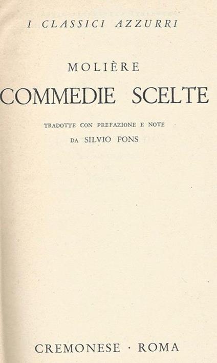 Commedie Scelte - Molière - copertina