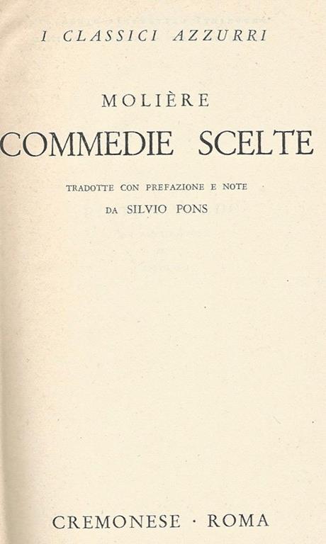 Commedie Scelte - Molière - copertina