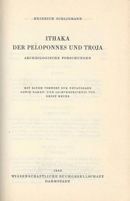 Ithaka der peloponnes und Troja. archaologische forschungen - Heinrich Schliemann - copertina