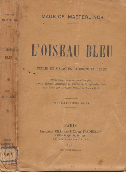 L' oiseau bleu - Maurice Maeterlinck - copertina