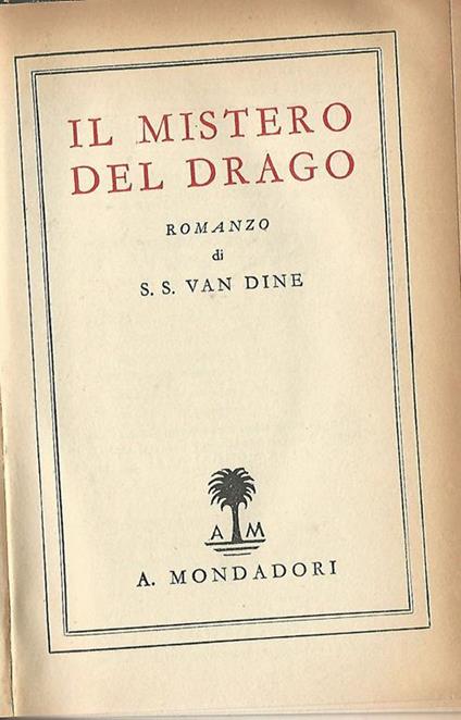Il mistero del drago - S. S. Van Dine - copertina