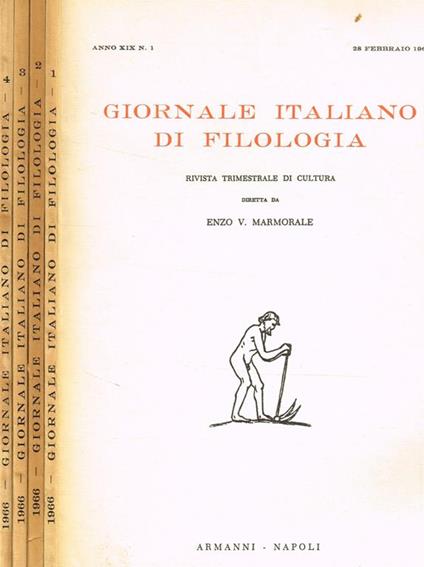 Giornale Italiano Di Filologia. Rivista Trimestrale Di Cultura - copertina