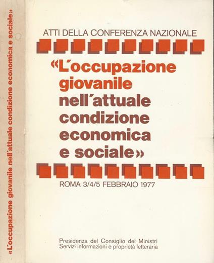 L' Occupazione Giovanile nell'attuale condizione economica e sociale - copertina