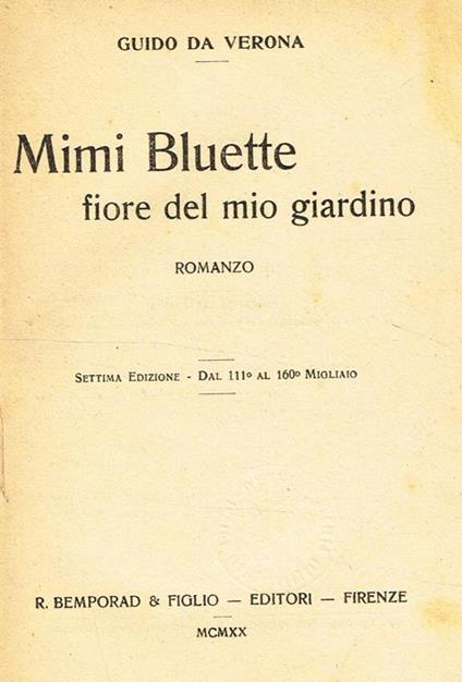 Mimi Bluette Fiore Del Mio Giardino - Guido Da Verona - copertina