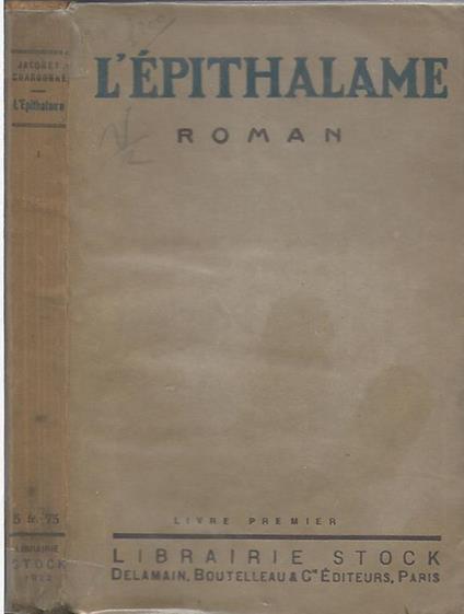 L' Epithalame - Jacques Chardonne - copertina