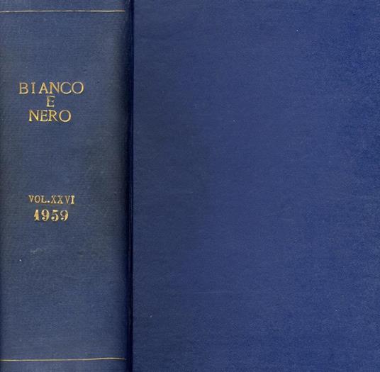 Bianco E Nero Anno 1959. Rassegna mensile di studi cinematografici - copertina