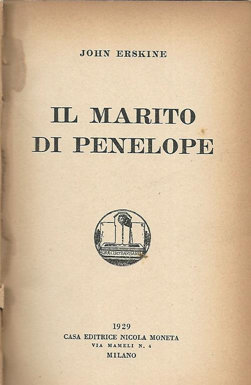 Il marito di Penelope - John Erskine - copertina