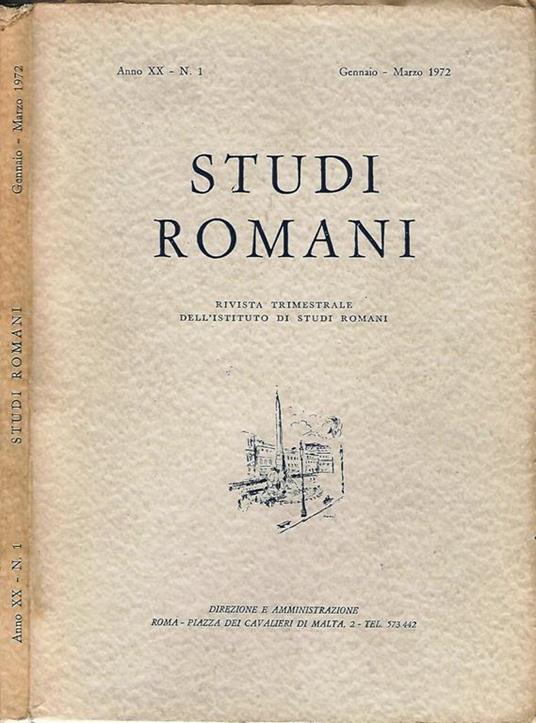 Studi Romani - Anno Xx - N.1 - copertina