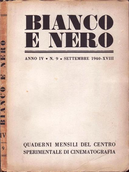 Bianco E Nero. Rassegna mensile di studi cinematografici e televisivi - copertina