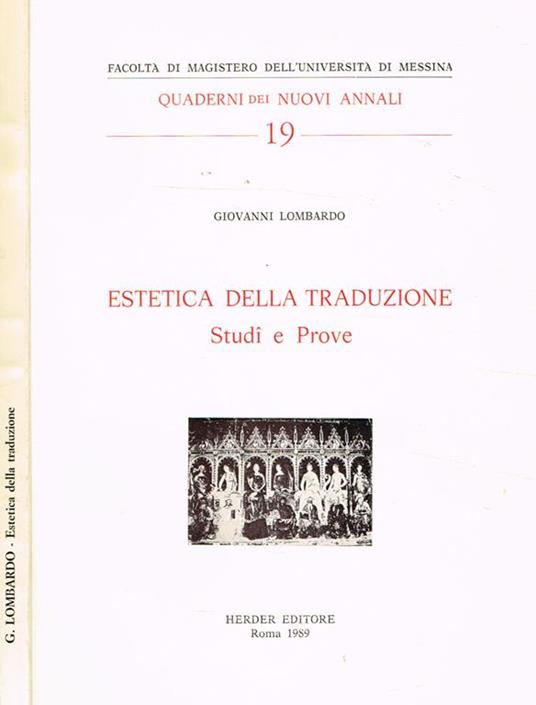 Estetica Della Traduzione. Studi E Prove - Giovanni Lombardo - copertina