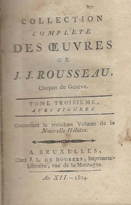 Oeuvres - Jean-Jacques Rousseau - copertina