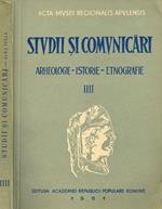 Studii Si Comunicari Vol.Iiii. Archeologie-Istorie-Etnografie