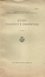 Studi Classici e Orientali