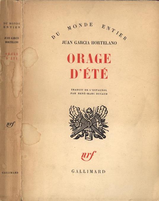 Orage d' ètè - Juan Garcia Hortelano - copertina