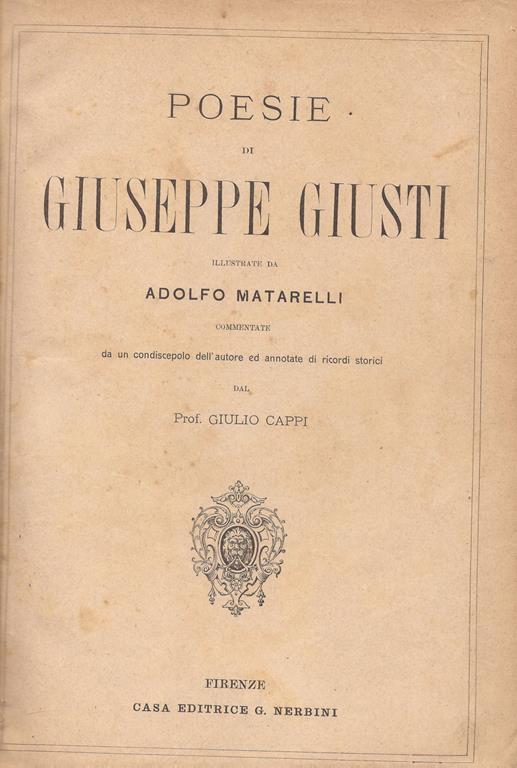 Poesie di Giuseppe Giusti - Giuseppe Giusti - copertina