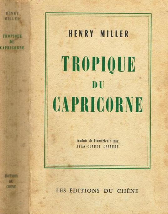 Tropique Du Capricorne - Henry Miller - copertina