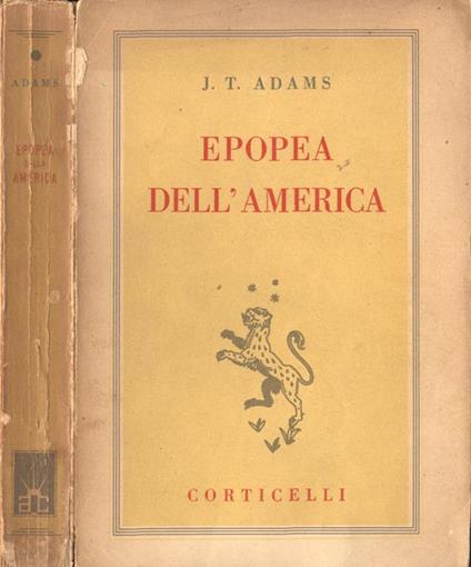 Epopea dell' America - James Truslow Adams - copertina