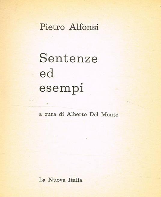 Sentenze Ed Esempi - P. T. Alfonsi - copertina